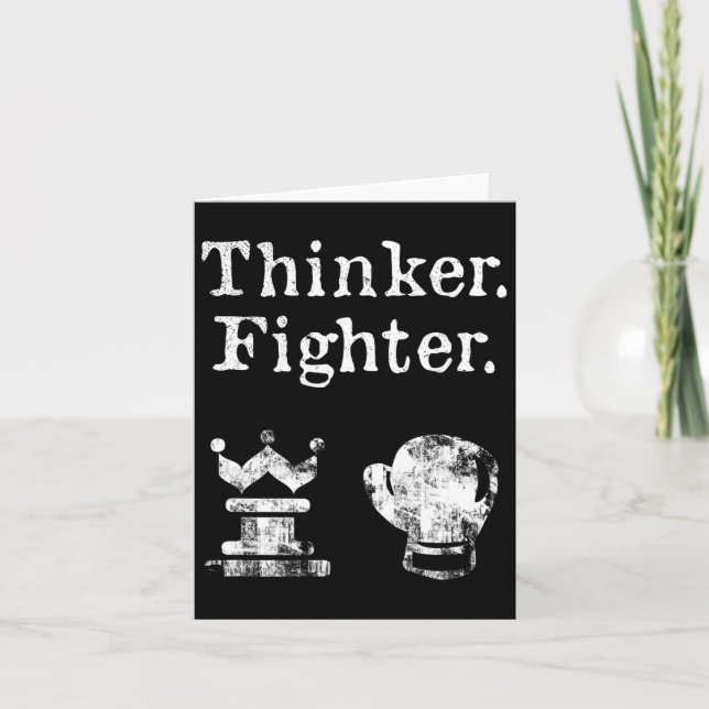 Tarjeta Chess Boxer Thinker Fighter Boxing Chess Chess Lov (Anverso)