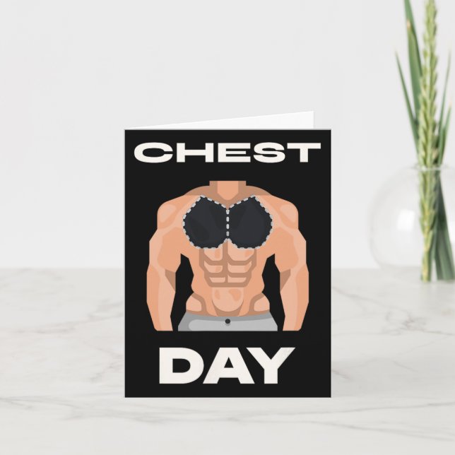 Tarjeta Chest Day Bench Press Pecs Bodybuilding (Anverso)