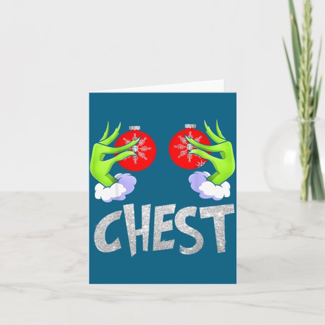 Tarjeta Chest Nuts Matching Chestnuts Christmas Snow Coupl (Anverso)