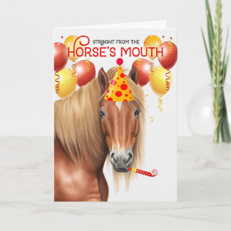 Tarjeta Chestnut Blonde Mane Horse Funny Cumpleaños