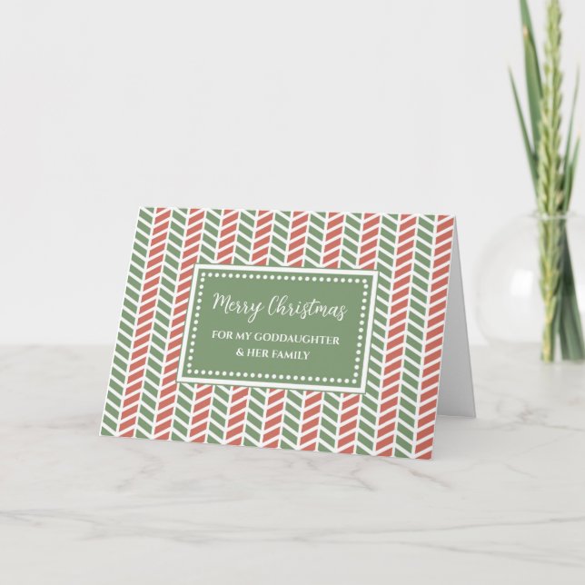 Tarjeta Chevron Godgirl & Family Feliz Navidad (Anverso)