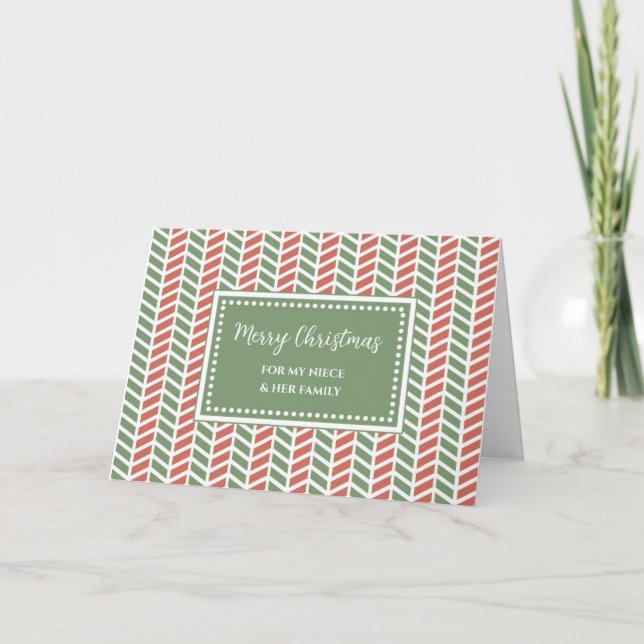 Tarjeta Chevron Niece y su familia Feliz Navidad (Anverso)