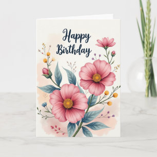 Tarjeta Chevron Rosa Floración