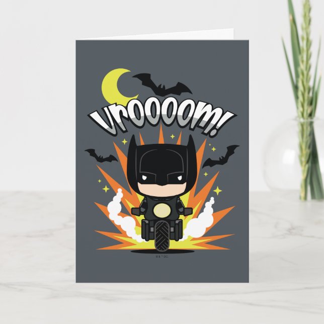 Tarjeta Chibi Batman Batcycle (Anverso)