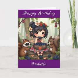 Tarjeta Chibi Fairy Birday | página Colorante