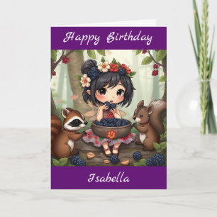 Tarjeta Chibi Fairy Birday   página Colorante