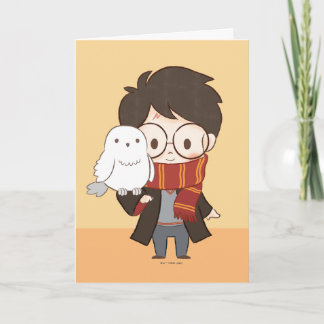 Tarjeta Chibi HARRY POTTER™ y Hedwig