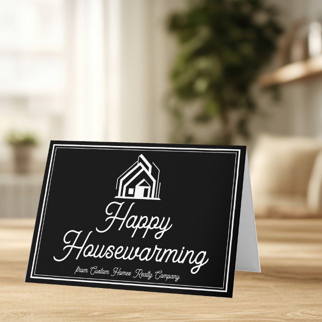 Tarjeta Chic Black Real Estate Company Custom Realtor (Subido por el creador)