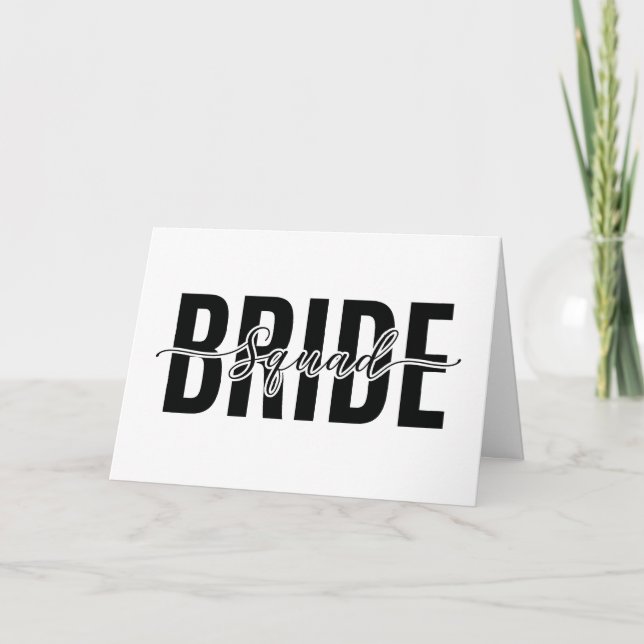 Tarjeta Chic Bride Squad Despedida de Soltera (Anverso)