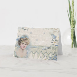 Tarjeta Chic de Shabby Vintage Victorian con flores