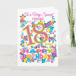 Tarjeta Chic Floral 18th Birthday for Friend