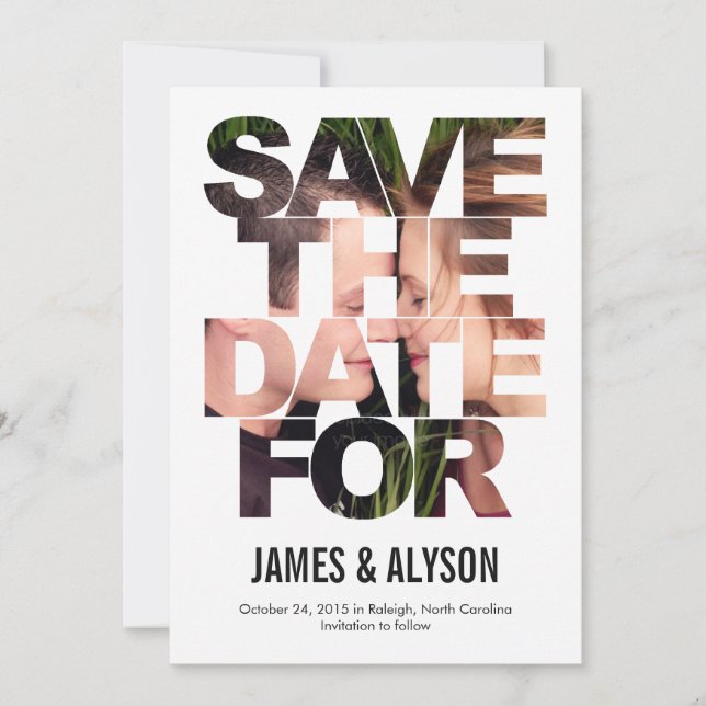 Tarjeta Chic Peek Save The Date (Anverso)