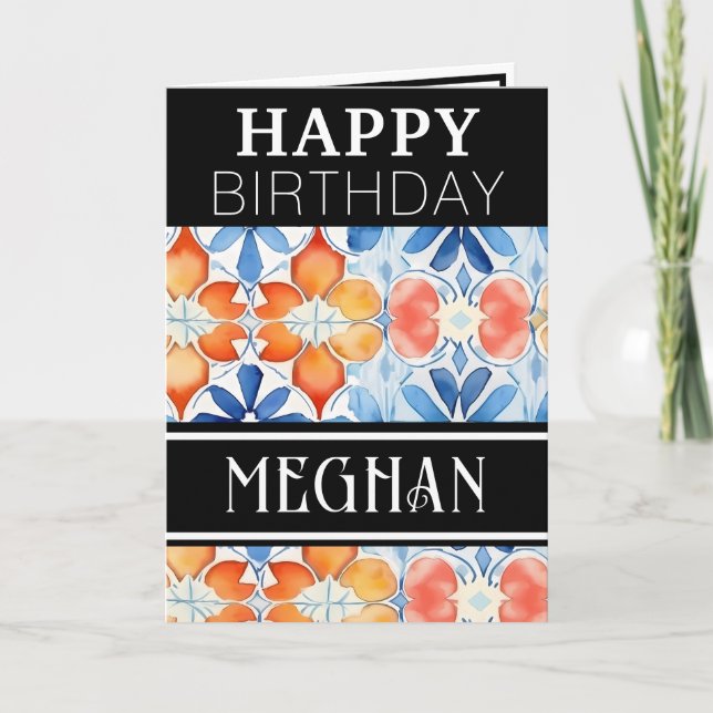 Tarjeta Chic Simple Verano Feliz Cumpleaños (Anverso)