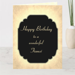 Tarjeta Chic y elegante Feliz Cumpleaños Prometido