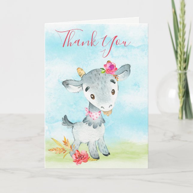 Tarjeta Chica acuático Granja de cabra (Anverso)