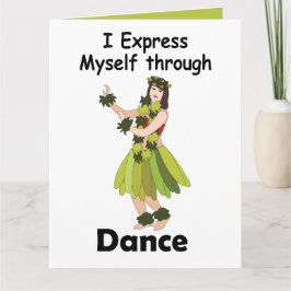 Tarjeta Chica Bailarina de Hula Expresándose a Través del