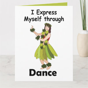 Tarjeta Chica Bailarina de Hula Expresándose a Través del