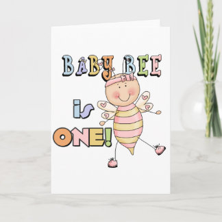 Tarjeta Chica Bebé bebe Primera camiseta de cumpleaños y r