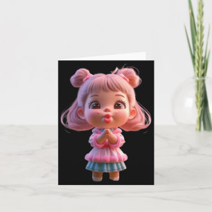 Tarjeta Chica Beso Lindo Diseño Divertido Unisex para Homb