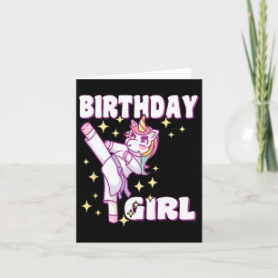 Tarjeta Chica Birthday Karate Unicorn