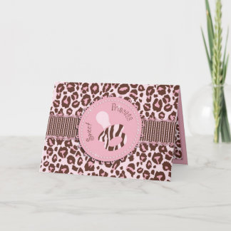 Tarjeta Chica Cheetah Rosa B
