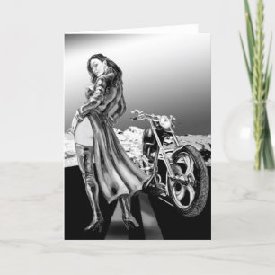 Tarjeta chica ciclista