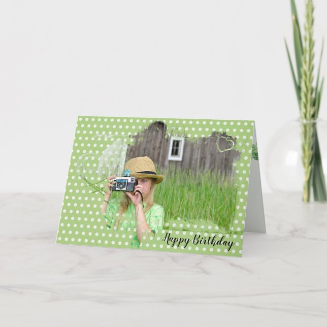 Tarjeta Chica Con Antiguo Cumpleaños De Cámara (Anverso)