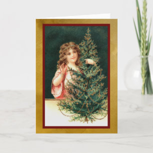 Tarjeta Chica con árbol de Navidad