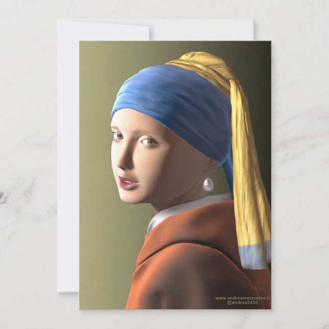 Tarjeta Chica con arete de perlas (Anverso)