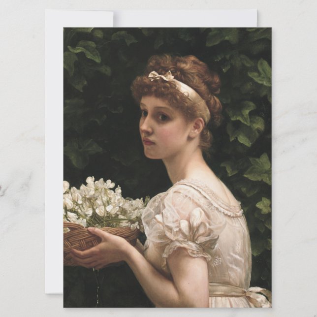 Tarjeta Chica con flores de arce (por Edward Poynter) (Anverso)