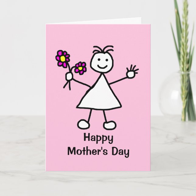 Tarjeta Chica con flores Día de la Madre (Anverso)