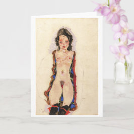 Tarjeta Chica con Garters Rojos | Egon Schiele |