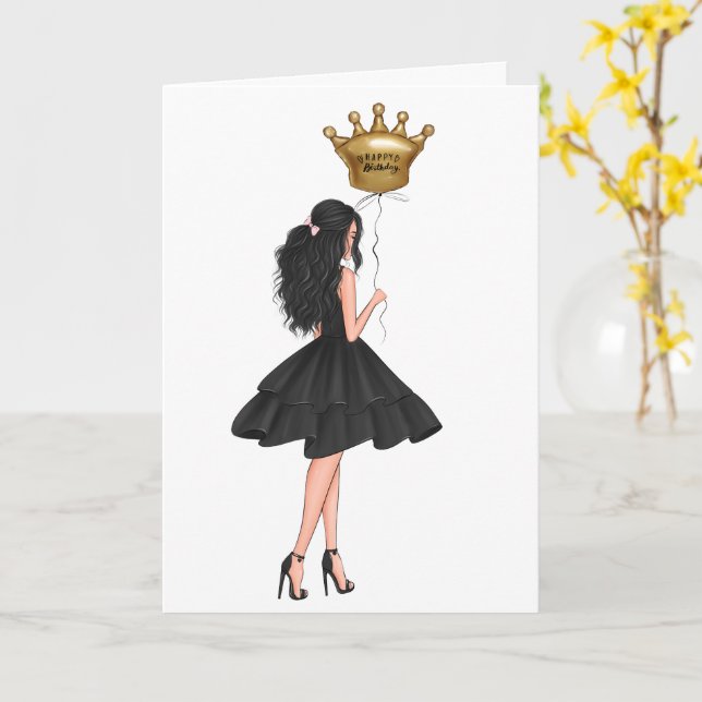 Tarjeta Chica con Globos Cumpleaños (flor amarilla)