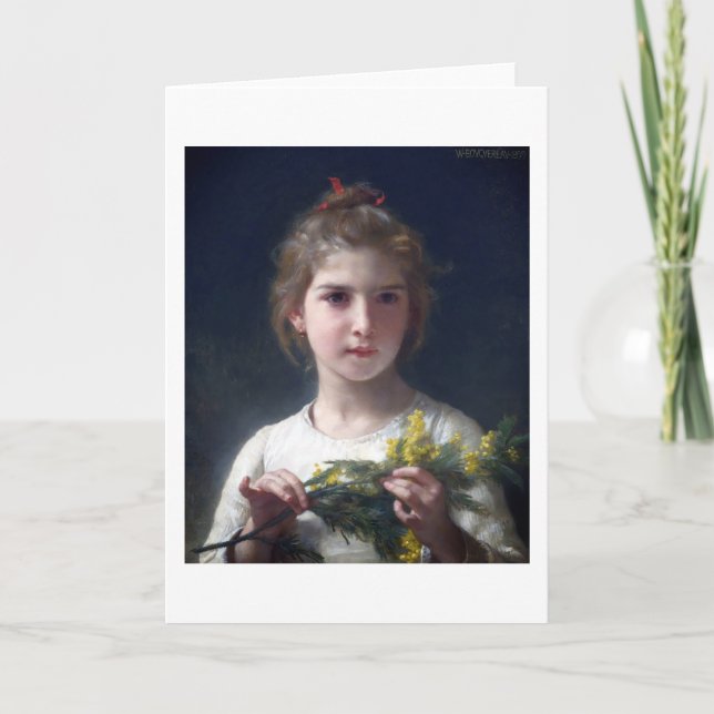 Tarjeta Chica con Mimosa, Bouguereau (Anverso)