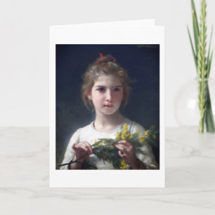 Tarjeta Chica con Mimosa, Bouguereau