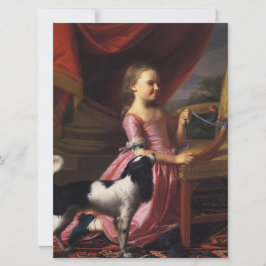 Tarjeta Chica con pájaro y perro (John Singleton Copley)
