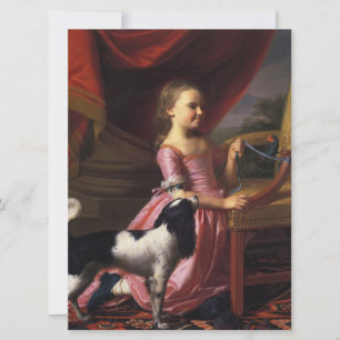 Tarjeta Chica con pájaro y perro (John Singleton Copley)