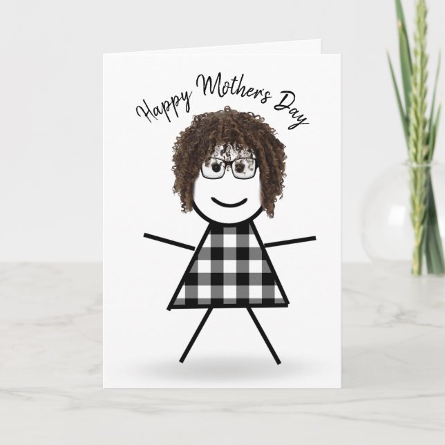 Tarjeta Chica con pelo para el día de la madre (Anverso)
