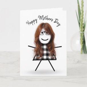 Tarjeta Chica con pelo para el día de la madre
