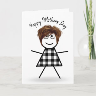 Tarjeta Chica con pelo para el día de la madre