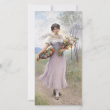 Chica con un Bouquet de flores en un vestido de co