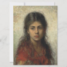 Chica con un Shawl Rojo (por Alexei Harlamoff)