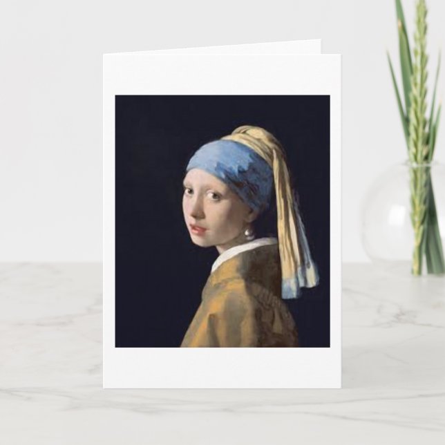 Tarjeta Chica con una perla de trabajo - Johannes Vermeer (Anverso)