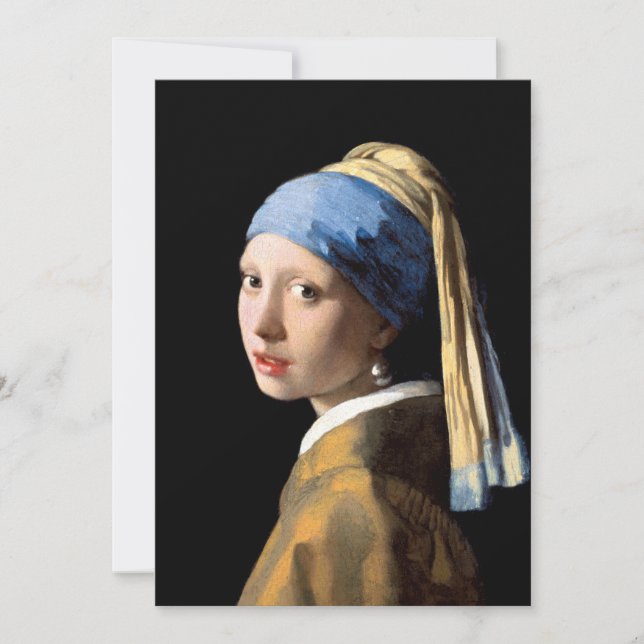 Tarjeta Chica con una perla que lleva el saludo de Vermeer (Anverso)