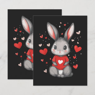 Tarjeta Chica Corazón Amante de Conejos
