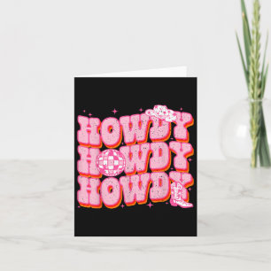 Tarjeta Chica Country Rodeo Rosa del Sur Oeste Saludos