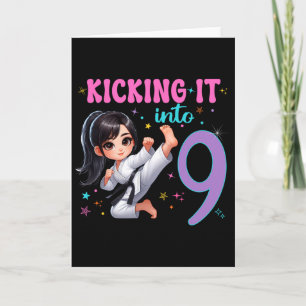Tarjeta Chica cumpleaños 10 años-fiesta de artes marciales