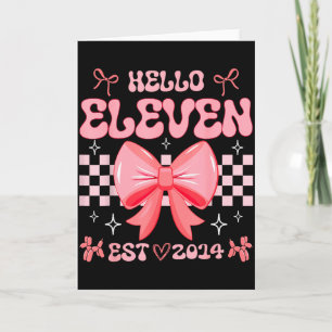 Tarjeta Chica Cumpleaños 11 Hola Once Est 2014 Rosa Coqu