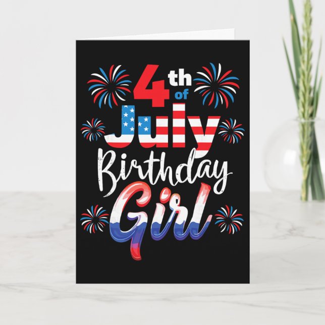 Tarjeta Chica Cumpleaños 4 De Julio (Anverso)