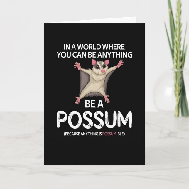 Tarjeta Chica Cute Possum Opossum Lover Possum Whisperer (Anverso)